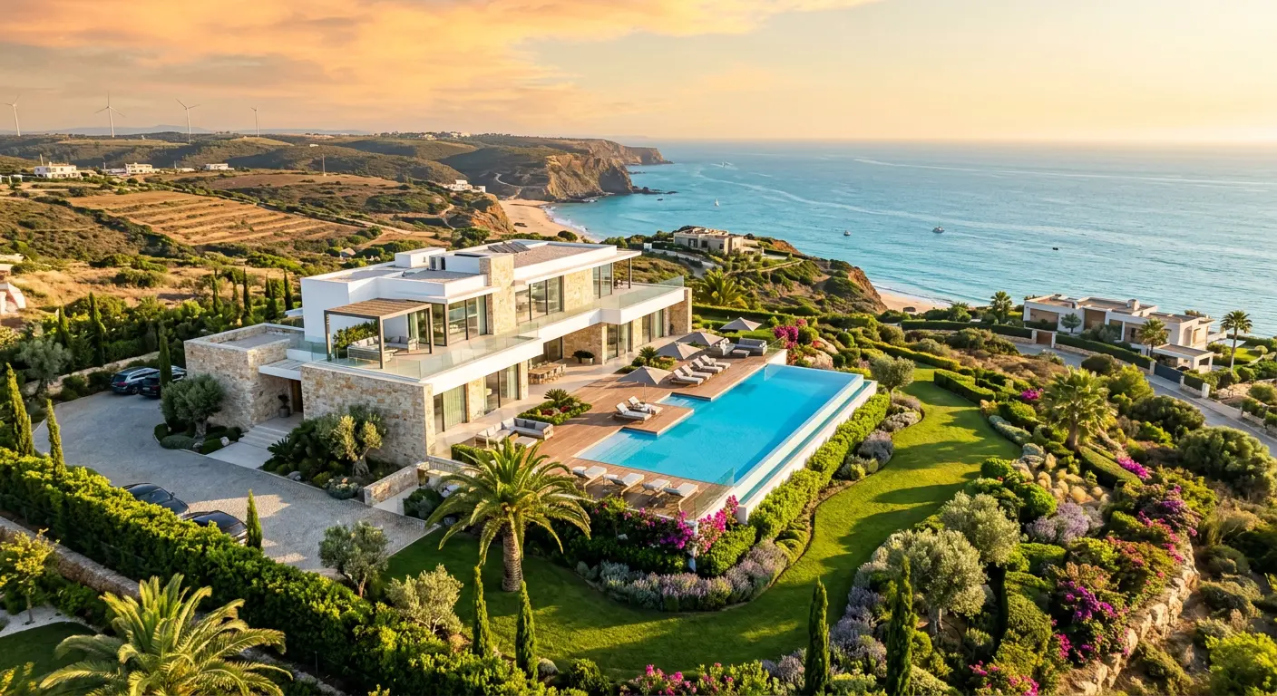 Luxury villa in Algarve, Portugal with pool and landscaped gardens